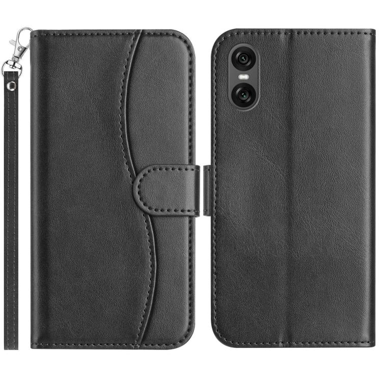 Dual-Folded S-shape Leather Phone Case, For Sony Xperia 10 VII, For Sony Xperia 10 VI 2024, For Sony Xperia 1 VI, For Sony Xperia 1 V 2023, For Sony Xperia 10 V 2023