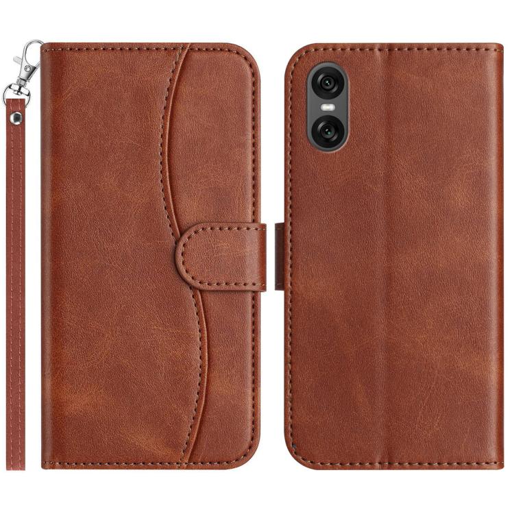 Dual-Folded S-shape Leather Phone Case, For Sony Xperia 10 VII, For Sony Xperia 10 VI 2024, For Sony Xperia 1 VI, For Sony Xperia 1 V 2023, For Sony Xperia 10 V 2023
