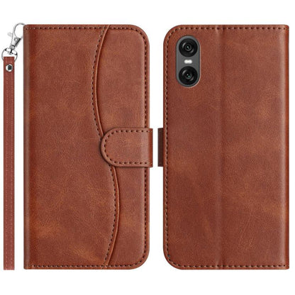 Dual-Folded S-shape Leather Phone Case, For Sony Xperia 10 VII, For Sony Xperia 10 VI 2024, For Sony Xperia 1 VI, For Sony Xperia 1 V 2023, For Sony Xperia 10 V 2023