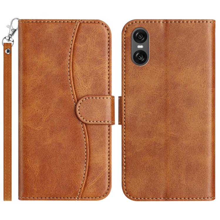 Dual-Folded S-shape Leather Phone Case, For Sony Xperia 10 VII, For Sony Xperia 10 VI 2024, For Sony Xperia 1 VI, For Sony Xperia 1 V 2023, For Sony Xperia 10 V 2023