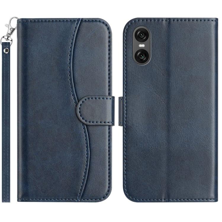Dual-Folded S-shape Leather Phone Case, For Sony Xperia 10 VII, For Sony Xperia 10 VI 2024, For Sony Xperia 1 VI, For Sony Xperia 1 V 2023, For Sony Xperia 10 V 2023