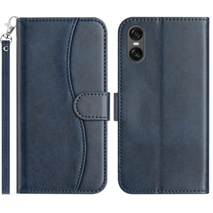 Dual-Folded S-shape Leather Phone Case, For Sony Xperia 10 VII, For Sony Xperia 10 VI 2024, For Sony Xperia 1 VI, For Sony Xperia 1 V 2023, For Sony Xperia 10 V 2023