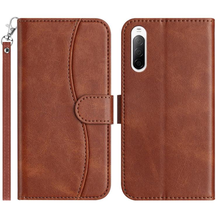 Dual-Folded S-shape Leather Phone Case, For Sony Xperia 10 VII, For Sony Xperia 10 VI 2024, For Sony Xperia 1 VI, For Sony Xperia 1 V 2023, For Sony Xperia 10 V 2023