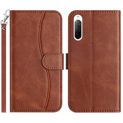 Dual-Folded S-shape Leather Phone Case, For Sony Xperia 10 VII, For Sony Xperia 10 VI 2024, For Sony Xperia 1 VI, For Sony Xperia 1 V 2023, For Sony Xperia 10 V 2023