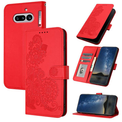 Datura Flower Embossed Flip Leather Phone Case, For Nothing Phone 4a Pro, For Nothing Phone 4a, For Nothing Phone 3a, For Nothing Phone 3a Pro, For Nothing Phone 2a