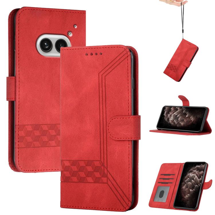 Cubic Skin Feel Flip Leather Phone Case, For Nothing Phone 4b, For Nothing Phone 4a Pro, For Nothing Phone 4a, For Nothing Phone 3a, For Nothing Phone 3a Pro, For Nothing Phone 2a