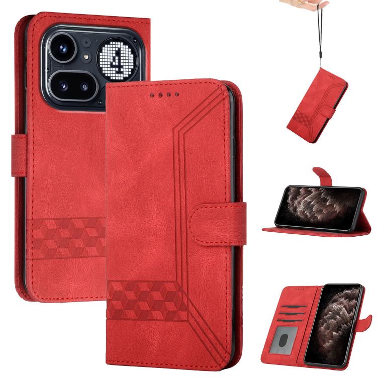 Cubic Skin Feel Flip Leather Phone Case, For Nothing Phone 4b, For Nothing Phone 4a Pro, For Nothing Phone 4a, For Nothing Phone 3a, For Nothing Phone 3a Pro, For Nothing Phone 2a