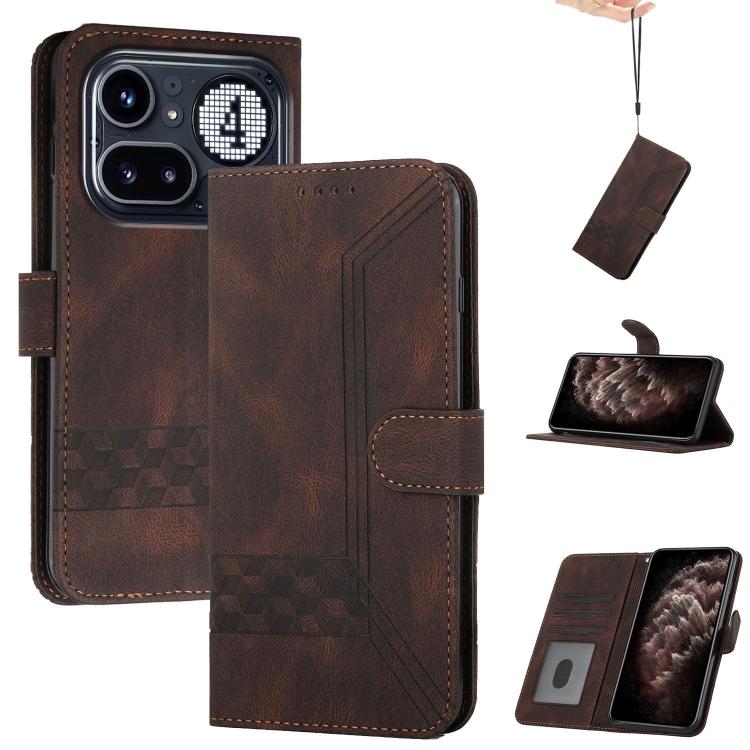 Cubic Skin Feel Flip Leather Phone Case, For Nothing Phone 4b, For Nothing Phone 4a Pro, For Nothing Phone 4a, For Nothing Phone 3a, For Nothing Phone 3a Pro, For Nothing Phone 2a
