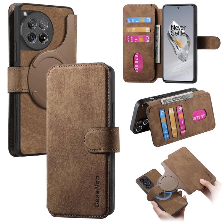 CaseNeo MagSafe RFID Anti-theft Retro Leather Phone Case, For OnePlus 15T, For OnePlus Ace 6 / 6T, For OnePlus 15, For OnePlus Ace 5, For OnePlus 13, For OnePlus 12