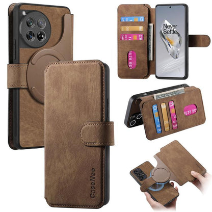 CaseNeo MagSafe RFID Anti-theft Retro Leather Phone Case, For OnePlus 15T, For OnePlus Ace 6 / 6T, For OnePlus 15, For OnePlus Ace 5, For OnePlus 13, For OnePlus 12