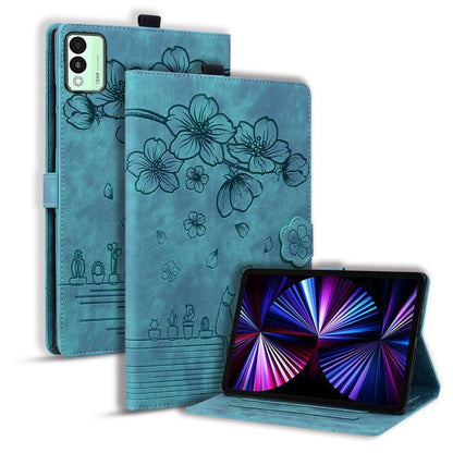 Cartoon Sakura Cat Embossed Leather Tablet Case, For Tecno MegaPad Pro 12, For Tecno MegaPad 11