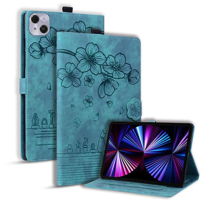 Cartoon Sakura Cat Embossed Leather Tablet Case, For Tecno MegaPad Pro 12, For Tecno MegaPad 11