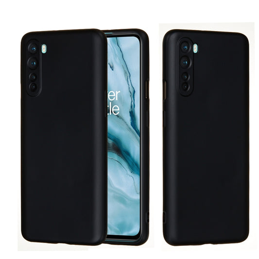 Black liquid silicone protective phone case with full coverage edges and camera cutouts
