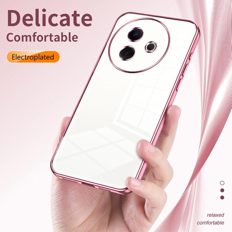 Transparent Plating Fine Hole Phone Case, For vivo Y39 5G