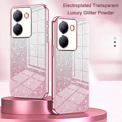 Gradient Glitter Powder Electroplated Phone Case, For vivo Y39 5G