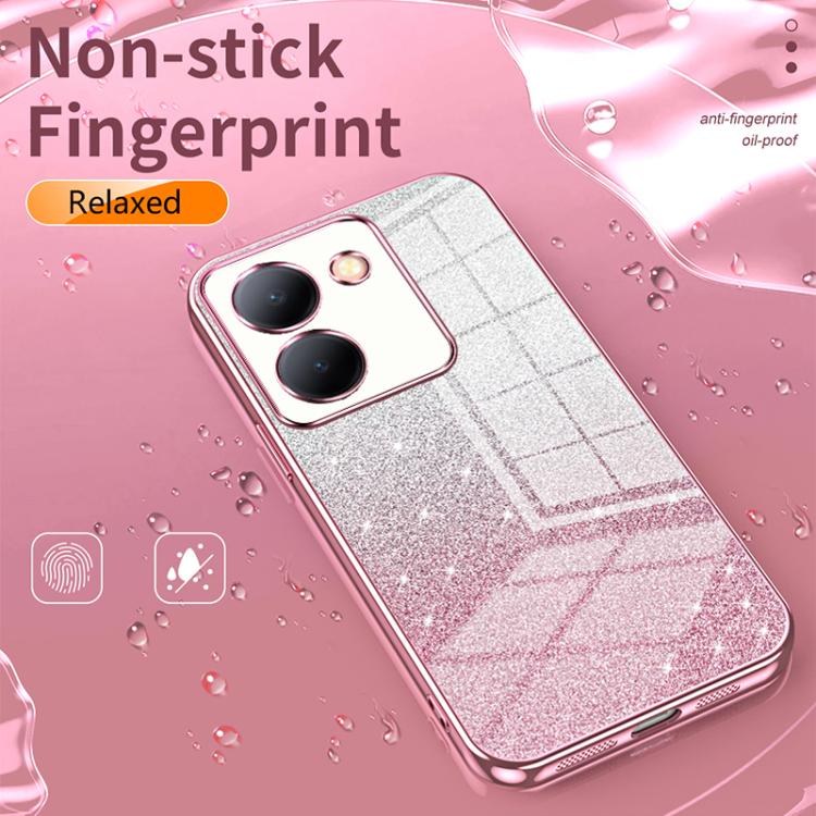 Gradient Glitter Powder Electroplated Phone Case, For vivo Y39 5G