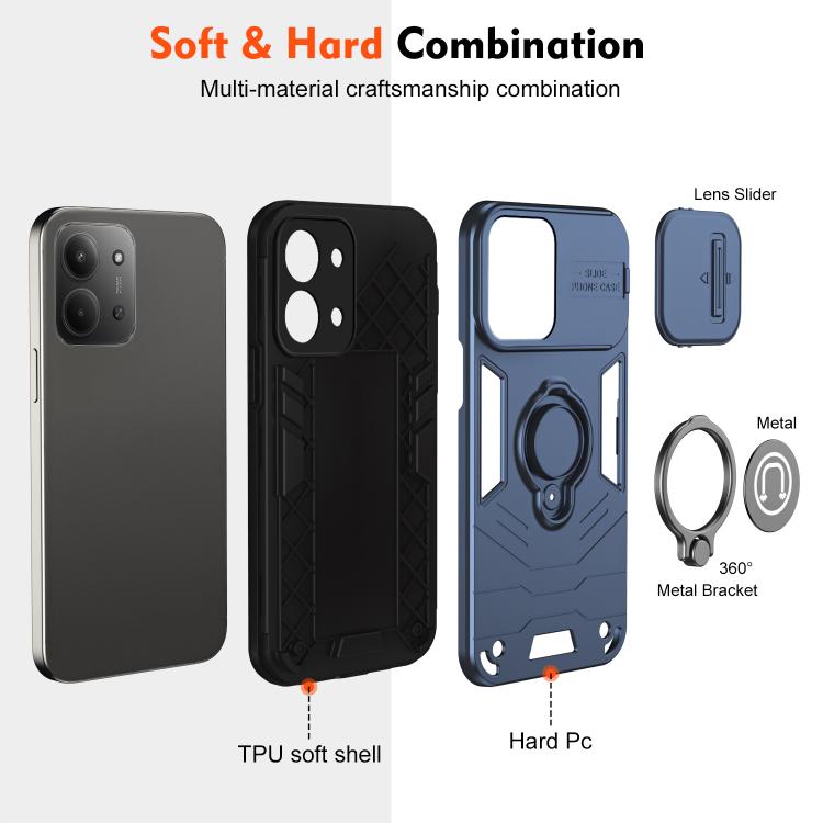 Camshield Ring Holder Phone Case, For Redmi 15C 5G / 4G Global 171mm / Poco C85 4G, For Xiaomi 15T Pro 5G, For Xiaomi 15T 5G, For Xiaomi Poco C71 / Redmi A5 4G 171.7mm, For Xiaomi Poco X7 Pro