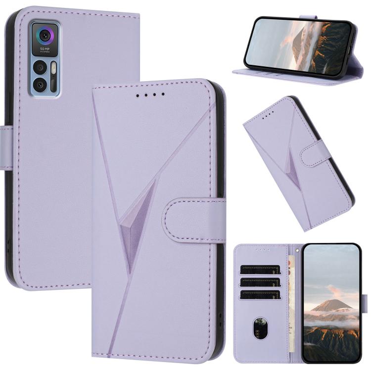 Triangle Pattern Buckle Clasp Leather Phone Case, For TCL 40 R 5G, For TCL 30 XL, For TCL 305 / 306 / 30E / 30 SE, For TCL Stylus 5G, For TCL 30T, For TCL 30 5G / 30+, For TCL 30 XE 5G, For TCL 20 R 5G
