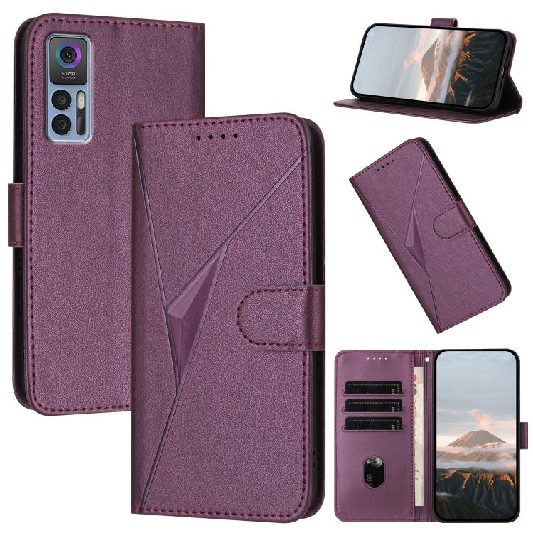 Triangle Pattern Buckle Clasp Leather Phone Case, For TCL 40 R 5G, For TCL 30 XL, For TCL 305 / 306 / 30E / 30 SE, For TCL Stylus 5G, For TCL 30T, For TCL 30 5G / 30+, For TCL 30 XE 5G, For TCL 20 R 5G