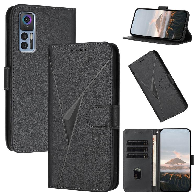 Triangle Pattern Buckle Clasp Leather Phone Case, For TCL 40 R 5G, For TCL 30 XL, For TCL 305 / 306 / 30E / 30 SE, For TCL Stylus 5G, For TCL 30T, For TCL 30 5G / 30+, For TCL 30 XE 5G, For TCL 20 R 5G