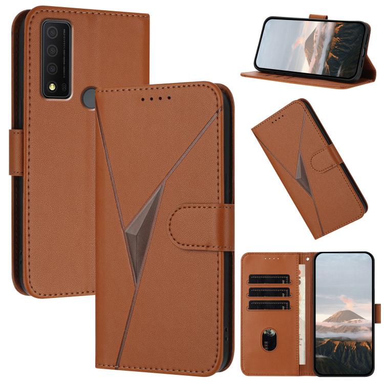 Triangle Pattern Buckle Clasp Leather Phone Case, For TCL 40 R 5G, For TCL 30 XL, For TCL 305 / 306 / 30E / 30 SE, For TCL Stylus 5G, For TCL 30T, For TCL 30 5G / 30+, For TCL 30 XE 5G, For TCL 20 R 5G