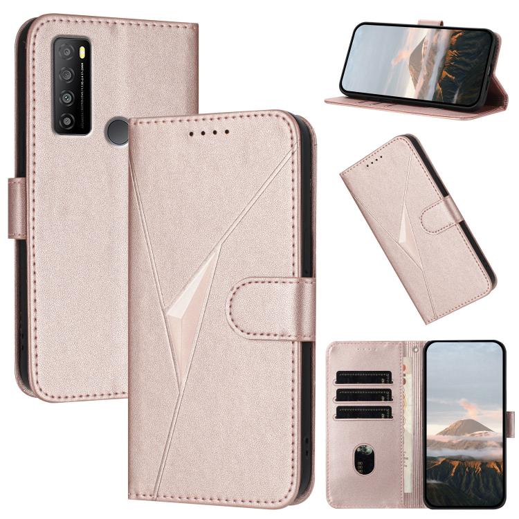 Triangle Pattern Buckle Clasp Leather Phone Case, For TCL 40 R 5G, For TCL 30 XL, For TCL 305 / 306 / 30E / 30 SE, For TCL Stylus 5G, For TCL 30T, For TCL 30 5G / 30+, For TCL 30 XE 5G, For TCL 20 R 5G