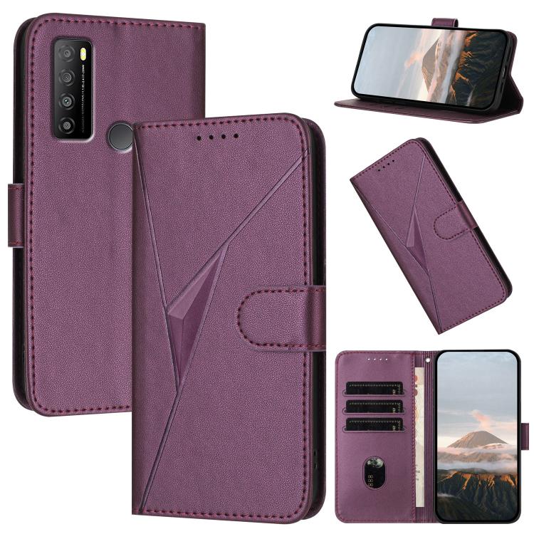 Triangle Pattern Buckle Clasp Leather Phone Case, For TCL 40 R 5G, For TCL 30 XL, For TCL 305 / 306 / 30E / 30 SE, For TCL Stylus 5G, For TCL 30T, For TCL 30 5G / 30+, For TCL 30 XE 5G, For TCL 20 R 5G