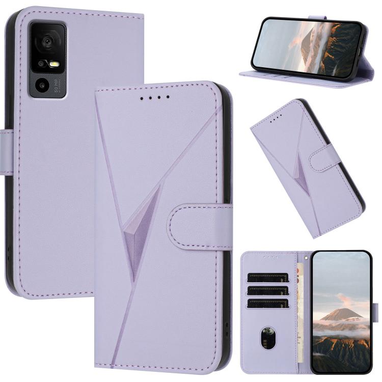 Triangle Pattern Buckle Clasp Leather Phone Case, For TCL 40 R 5G, For TCL 30 XL, For TCL 305 / 306 / 30E / 30 SE, For TCL Stylus 5G, For TCL 30T, For TCL 30 5G / 30+, For TCL 30 XE 5G, For TCL 20 R 5G