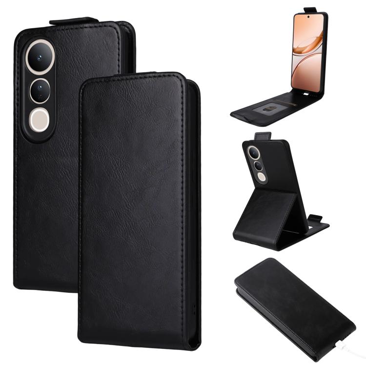 Magnetic Vertical Flip Leather Phone Case with Buckle, For vivo V50 Lite 5G Global, For vivo Y04 4G / Y29s 5G