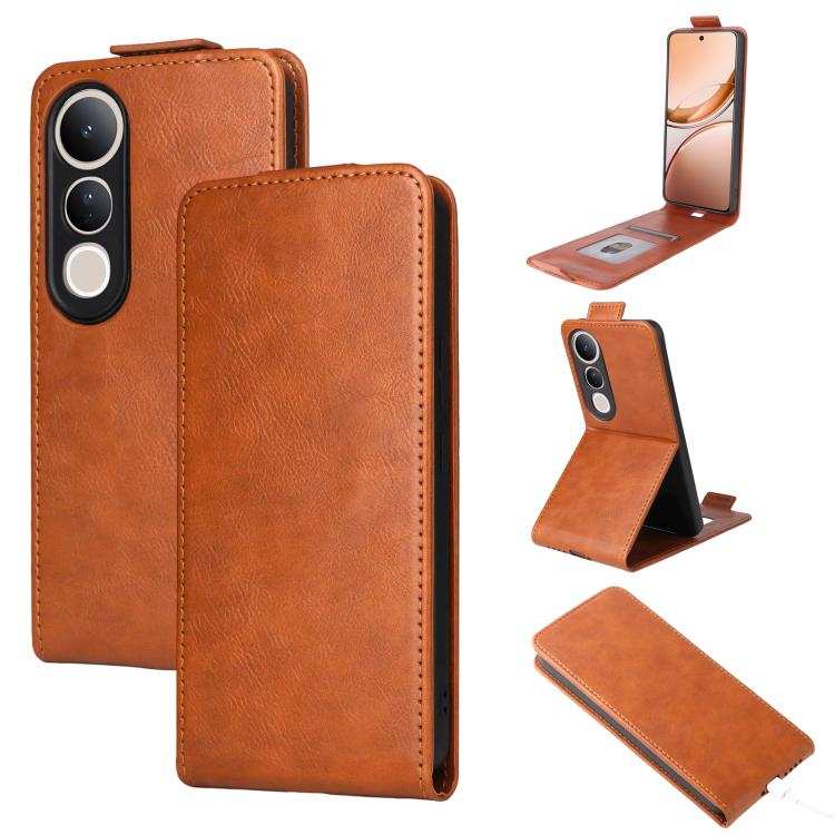 Magnetic Vertical Flip Leather Phone Case with Buckle, For vivo V50 Lite 5G Global, For vivo Y04 4G / Y29s 5G