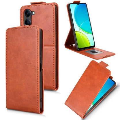 Magnetic Vertical Flip Leather Phone Case with Buckle, For vivo V50 Lite 5G Global, For vivo Y04 4G / Y29s 5G