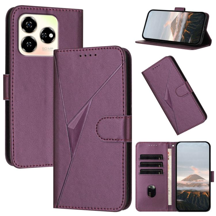 Triangle Pattern Buckle Clasp Leather Phone Case, For ZTE Blade V70, For ZTE Blade V60 Design, For ZTE Blade A75 5G / Nubia Focus, For ZTE Blade A75 4G, For ZTE nubia Z60S Pro, For ZTE Blade A55 / A35, For ZTE Axon 60                                   ...