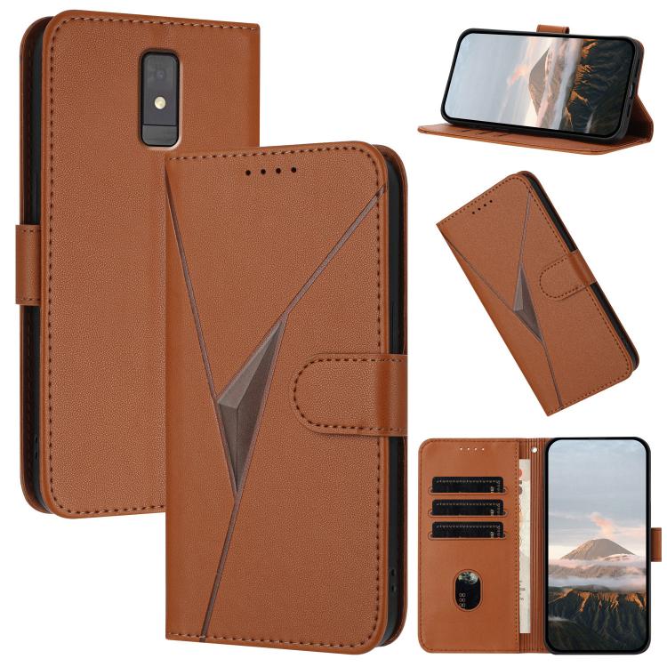 Triangle Pattern Buckle Clasp Leather Phone Case, For ZTE Blade A32, For ZTE Libero 5G III, For ZTE Blade A72 5G, For ZTE Libero 5G II, For ZTE Blade A72, For ZTE Blade A52