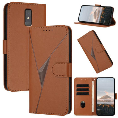 Triangle Pattern Buckle Clasp Leather Phone Case, For ZTE Blade A32, For ZTE Libero 5G III, For ZTE Blade A72 5G, For ZTE Libero 5G II, For ZTE Blade A72, For ZTE Blade A52
