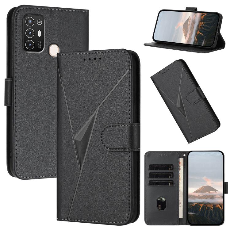 Triangle Pattern Buckle Clasp Leather Phone Case, For ZTE Blade A32, For ZTE Libero 5G III, For ZTE Blade A72 5G, For ZTE Libero 5G II, For ZTE Blade A72, For ZTE Blade A52