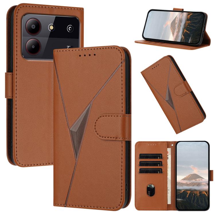 Triangle Pattern Buckle Clasp Leather Phone Case, For ZTE nubia Z60 Ultra, For ZTE Blade A54, For ZTE Blade A73 4G / Blade V50 Design 4G, For ZTE Blade A73 5G, For ZTE Blade V50 Vita, For ZTE Blade A33s, For ZTE Blade A53 Pro, For ZTE Blade A72s       ...
