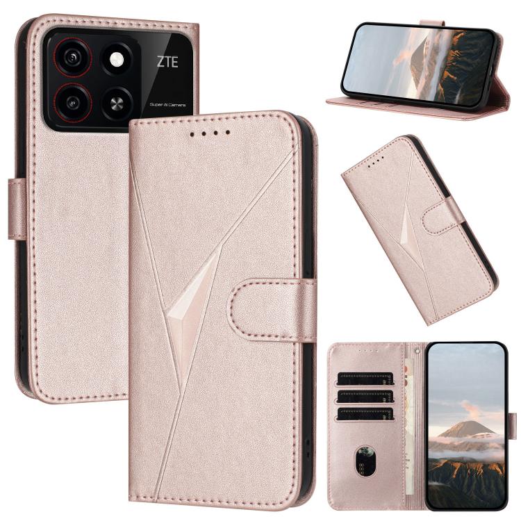 Triangle Pattern Buckle Clasp Leather Phone Case, For ZTE Blade V70, For ZTE Blade V60 Design, For ZTE Blade A75 5G / Nubia Focus, For ZTE Blade A75 4G, For ZTE nubia Z60S Pro, For ZTE Blade A55 / A35, For ZTE Axon 60                                   ...