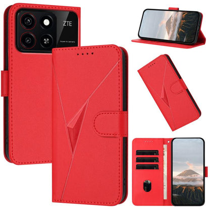 Triangle Pattern Buckle Clasp Leather Phone Case, For ZTE Blade V70, For ZTE Blade V60 Design, For ZTE Blade A75 5G / Nubia Focus, For ZTE Blade A75 4G, For ZTE nubia Z60S Pro, For ZTE Blade A55 / A35, For ZTE Axon 60                                   ...