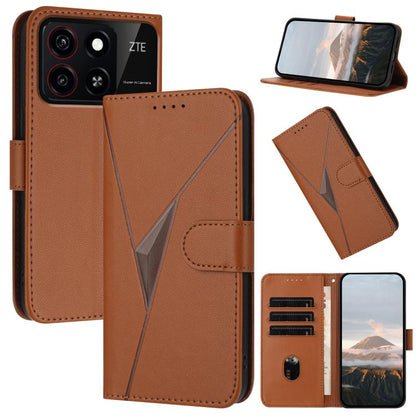 Triangle Pattern Buckle Clasp Leather Phone Case, For ZTE Blade V70, For ZTE Blade V60 Design, For ZTE Blade A75 5G / Nubia Focus, For ZTE Blade A75 4G, For ZTE nubia Z60S Pro, For ZTE Blade A55 / A35, For ZTE Axon 60                                   ...