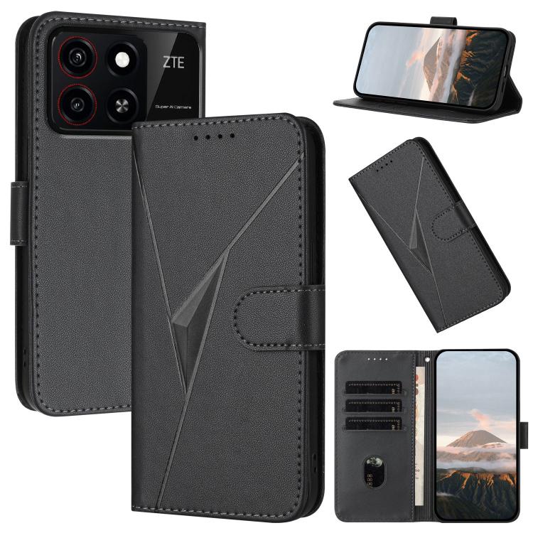 Triangle Pattern Buckle Clasp Leather Phone Case, For ZTE Blade V70, For ZTE Blade V60 Design, For ZTE Blade A75 5G / Nubia Focus, For ZTE Blade A75 4G, For ZTE nubia Z60S Pro, For ZTE Blade A55 / A35, For ZTE Axon 60                                   ...