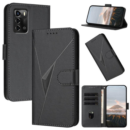 Triangle Pattern Buckle Clasp Leather Phone Case, For ZTE Blade A32, For ZTE Libero 5G III, For ZTE Blade A72 5G, For ZTE Libero 5G II, For ZTE Blade A72, For ZTE Blade A52