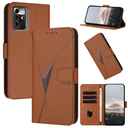 Triangle Pattern Buckle Clasp Leather Phone Case, For ZTE Blade A32, For ZTE Libero 5G III, For ZTE Blade A72 5G, For ZTE Libero 5G II, For ZTE Blade A72, For ZTE Blade A52