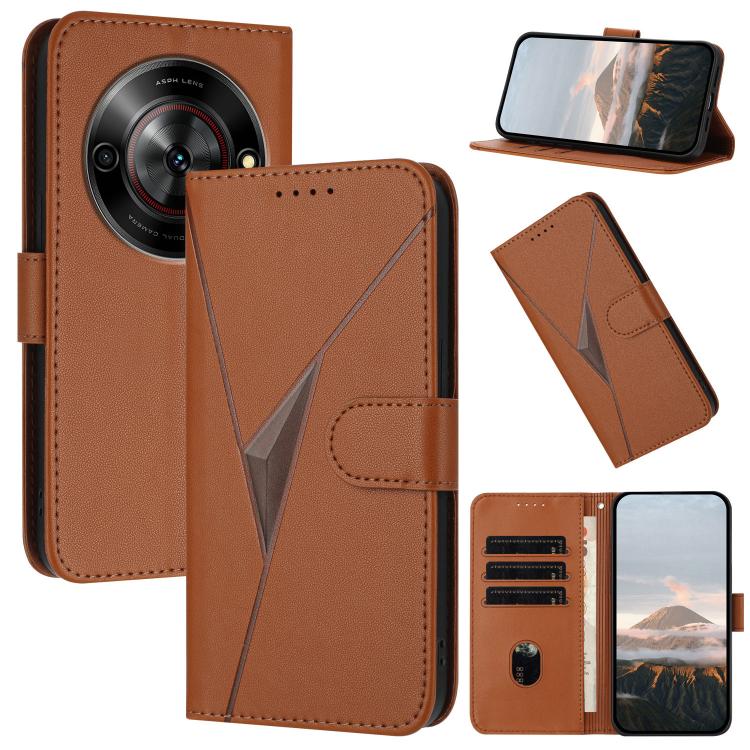 Triangle Pattern Buckle Clasp Leather Phone Case, For ZTE Blade V70, For ZTE Blade V60 Design, For ZTE Blade A75 5G / Nubia Focus, For ZTE Blade A75 4G, For ZTE nubia Z60S Pro, For ZTE Blade A55 / A35, For ZTE Axon 60                                   ...