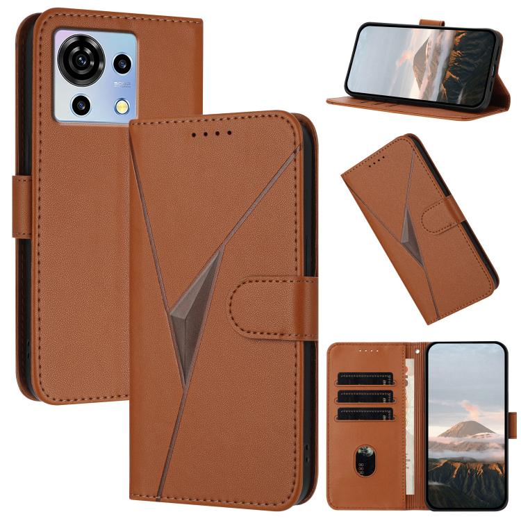 Triangle Pattern Buckle Clasp Leather Phone Case, For ZTE nubia Z60 Ultra, For ZTE Blade A54, For ZTE Blade A73 4G / Blade V50 Design 4G, For ZTE Blade A73 5G, For ZTE Blade V50 Vita, For ZTE Blade A33s, For ZTE Blade A53 Pro, For ZTE Blade A72s       ...
