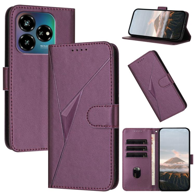 Triangle Pattern Buckle Clasp Leather Phone Case, For ZTE Blade V70, For ZTE Blade V60 Design, For ZTE Blade A75 5G / Nubia Focus, For ZTE Blade A75 4G, For ZTE nubia Z60S Pro, For ZTE Blade A55 / A35, For ZTE Axon 60                                   ...