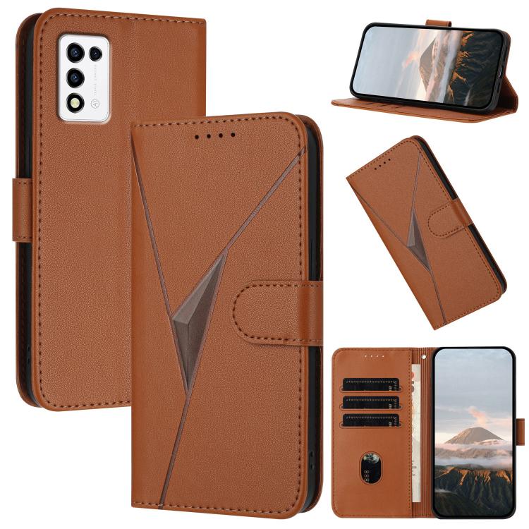 Triangle Pattern Buckle Clasp Leather Phone Case, For ZTE Blade A32, For ZTE Libero 5G III, For ZTE Blade A72 5G, For ZTE Libero 5G II, For ZTE Blade A72, For ZTE Blade A52