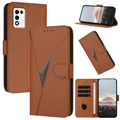 Triangle Pattern Buckle Clasp Leather Phone Case, For ZTE Blade A32, For ZTE Libero 5G III, For ZTE Blade A72 5G, For ZTE Libero 5G II, For ZTE Blade A72, For ZTE Blade A52