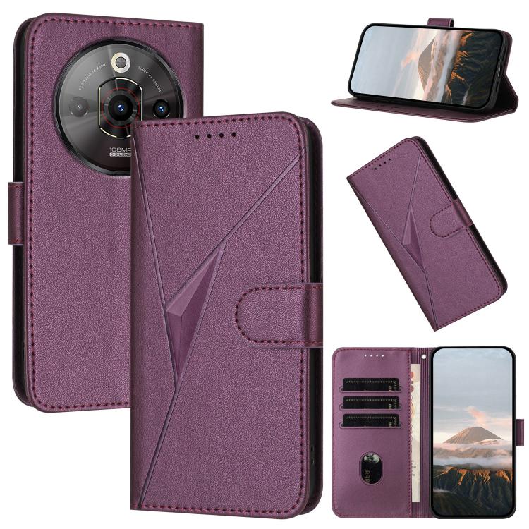 Triangle Pattern Buckle Clasp Leather Phone Case, For ZTE Blade V70, For ZTE Blade V60 Design, For ZTE Blade A75 5G / Nubia Focus, For ZTE Blade A75 4G, For ZTE nubia Z60S Pro, For ZTE Blade A55 / A35, For ZTE Axon 60                                   ...