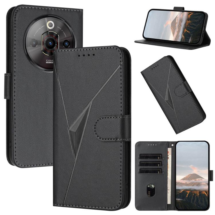 Triangle Pattern Buckle Clasp Leather Phone Case, For ZTE Blade V70, For ZTE Blade V60 Design, For ZTE Blade A75 5G / Nubia Focus, For ZTE Blade A75 4G, For ZTE nubia Z60S Pro, For ZTE Blade A55 / A35, For ZTE Axon 60                                   ...