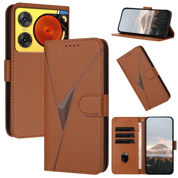 Triangle Pattern Buckle Clasp Leather Phone Case, For ZTE Kantan Sumaho 4 A402ZT, For ZTE Voyage 40, For ZTE Fresh 50, For ZTE Voyage 41 5G, For ZTE Blade A35e 4G, For ZTE Blade A35e Brazil, For ZTE Blade A35e Global, For ZTE nubia Music 2             ...
